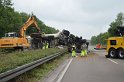 LKW umgestuerzt A 1 Rich Saarbruecken P105